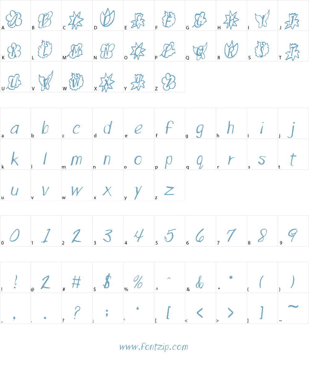 Spring UP Font Character